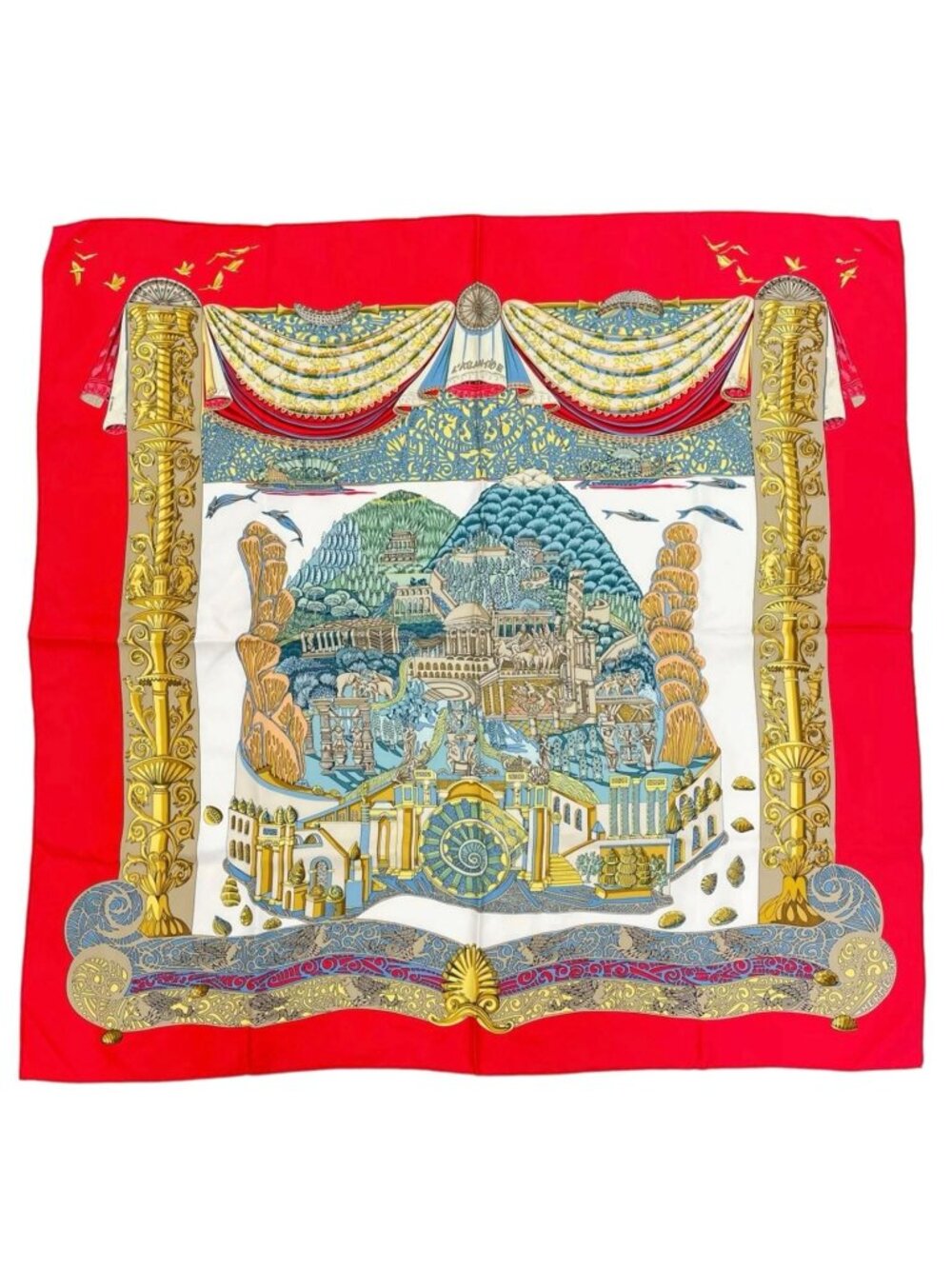 Hermes L'atlantide Scarf Silk Multicolor Carre 90